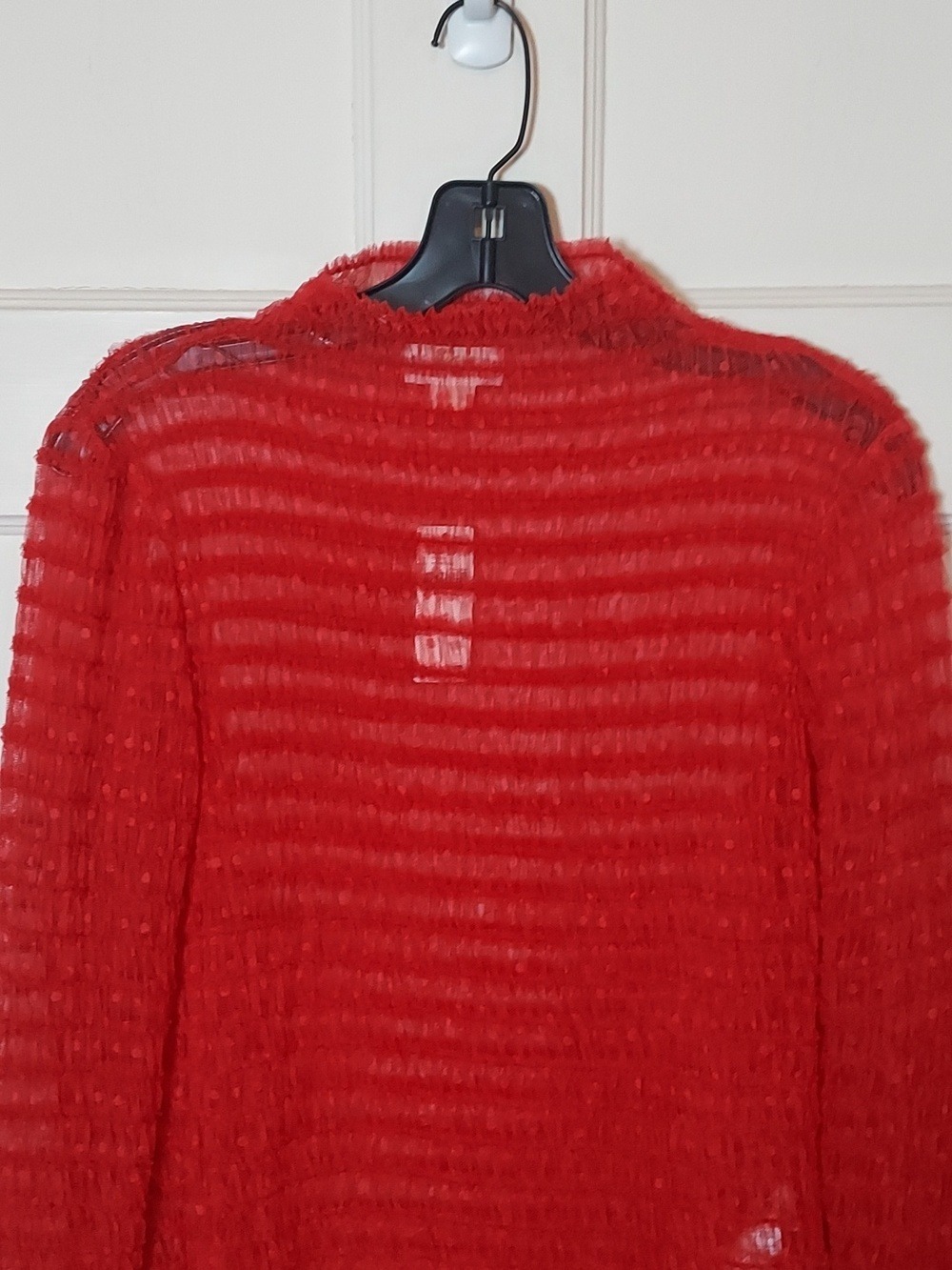 Maeve Anthropologie Women's Long-Sleeve Polka Dot Mesh Top Sheer Size Medium - Picture 7 of 16